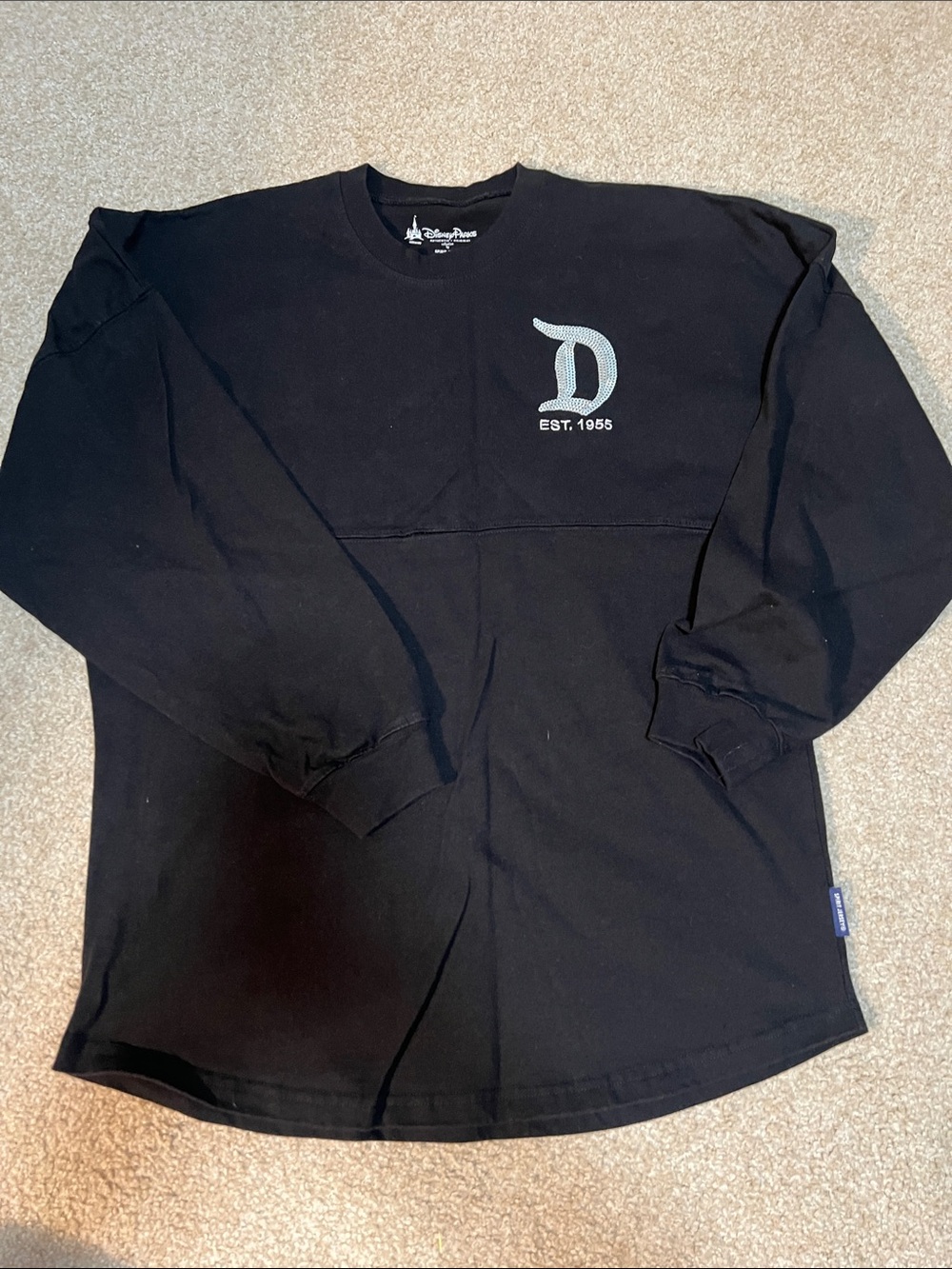 Disney Sequin Spirit Jersey Black Long Sleeve Tee